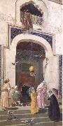 Osman Hamdy Bey La Porte de la Grande Mosquee Brousse (mk32) oil on canvas